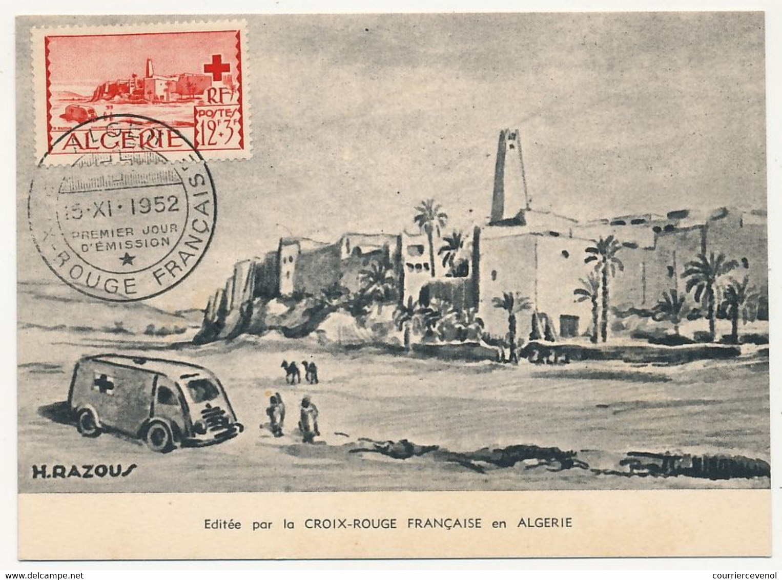 ALGERIE - 2 Cartes Maximum - Croix Rouge 1952 - M'ZAB Bou Noura Et El-NOUED - Cartes-maximum