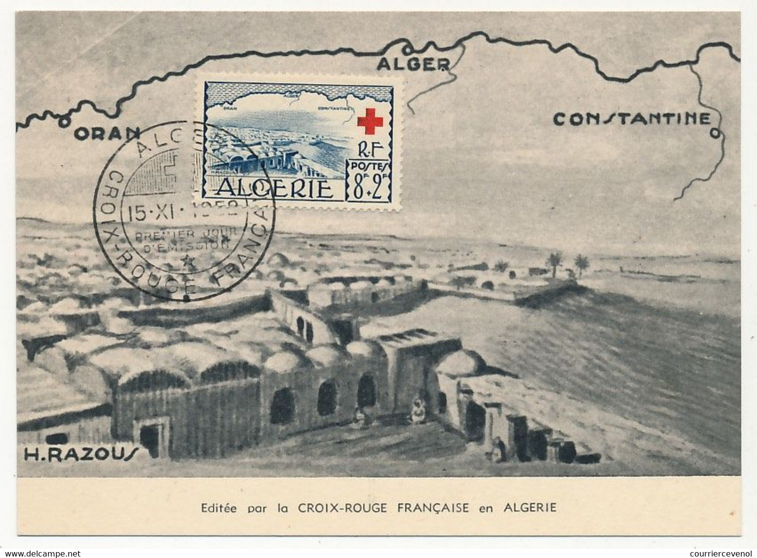 ALGERIE - 2 Cartes Maximum - Croix Rouge 1952 - M'ZAB Bou Noura Et El-NOUED - Maximumkarten