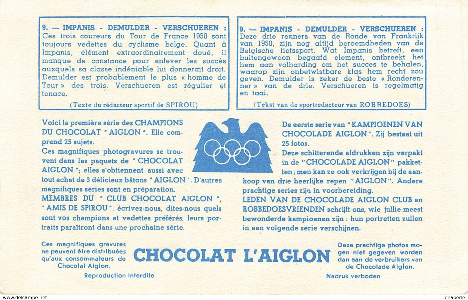 C1149 PUBLICITE CHOCOLAT L'AIGLON - Chocolade