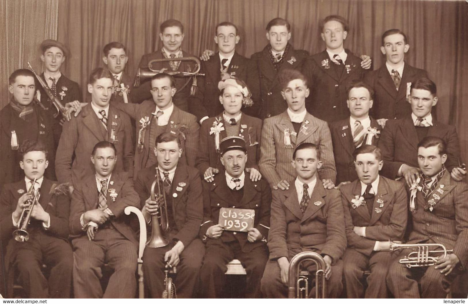 C1158 Carte Photo Classe 1939 Musiciens - Fotos