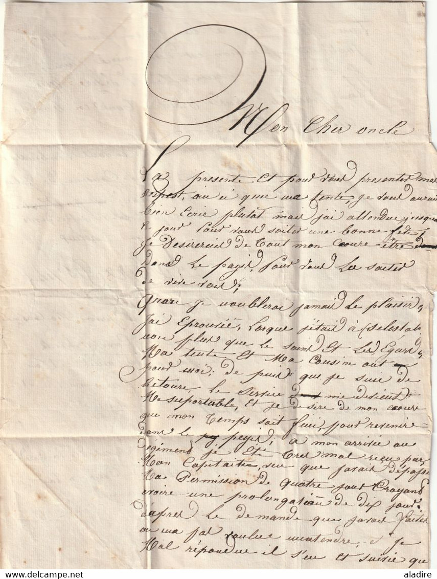 1834 - Lettre Pliée Avec Correspondance Familiale De 2 Pages De Paris (dateur Bleu) Vers Selestatte Sélestat, Bas Rhin - 1801-1848: Precursori XIX