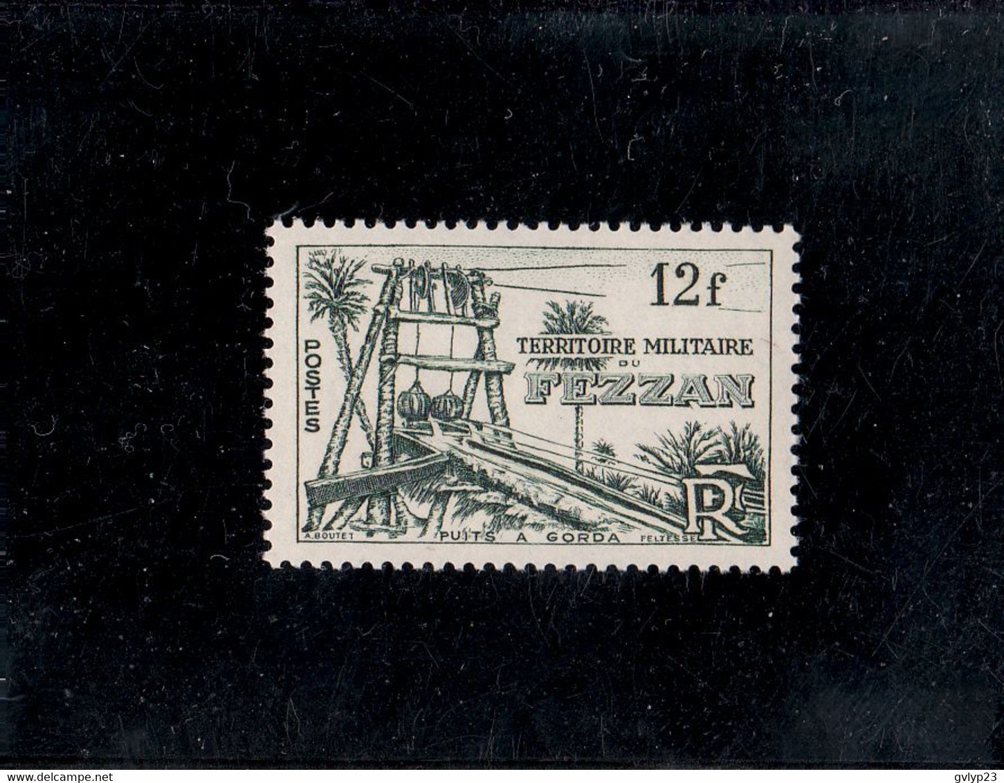 PUITS à GORDA  12F  OLIVE FONCé NEUF* * N° 49 YVERT ET TELLIER 1949 - Unused Stamps