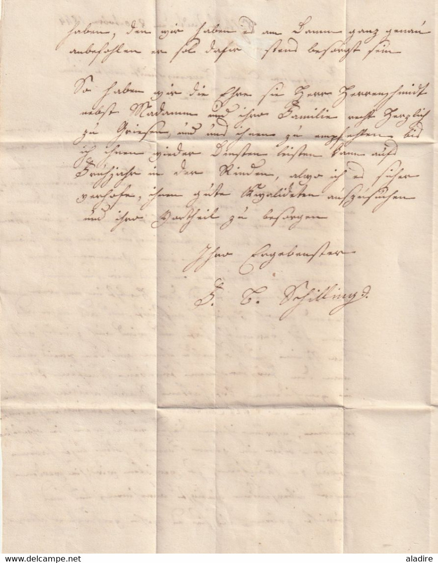 1844 - Lettre Pliée Avec Corresp De 2 P En Alsacien ?  De Sélestat, Bas Rhin - Taxe Manuelle 3 - Cad Transit Strasbourg - 1801-1848: Precursori XIX