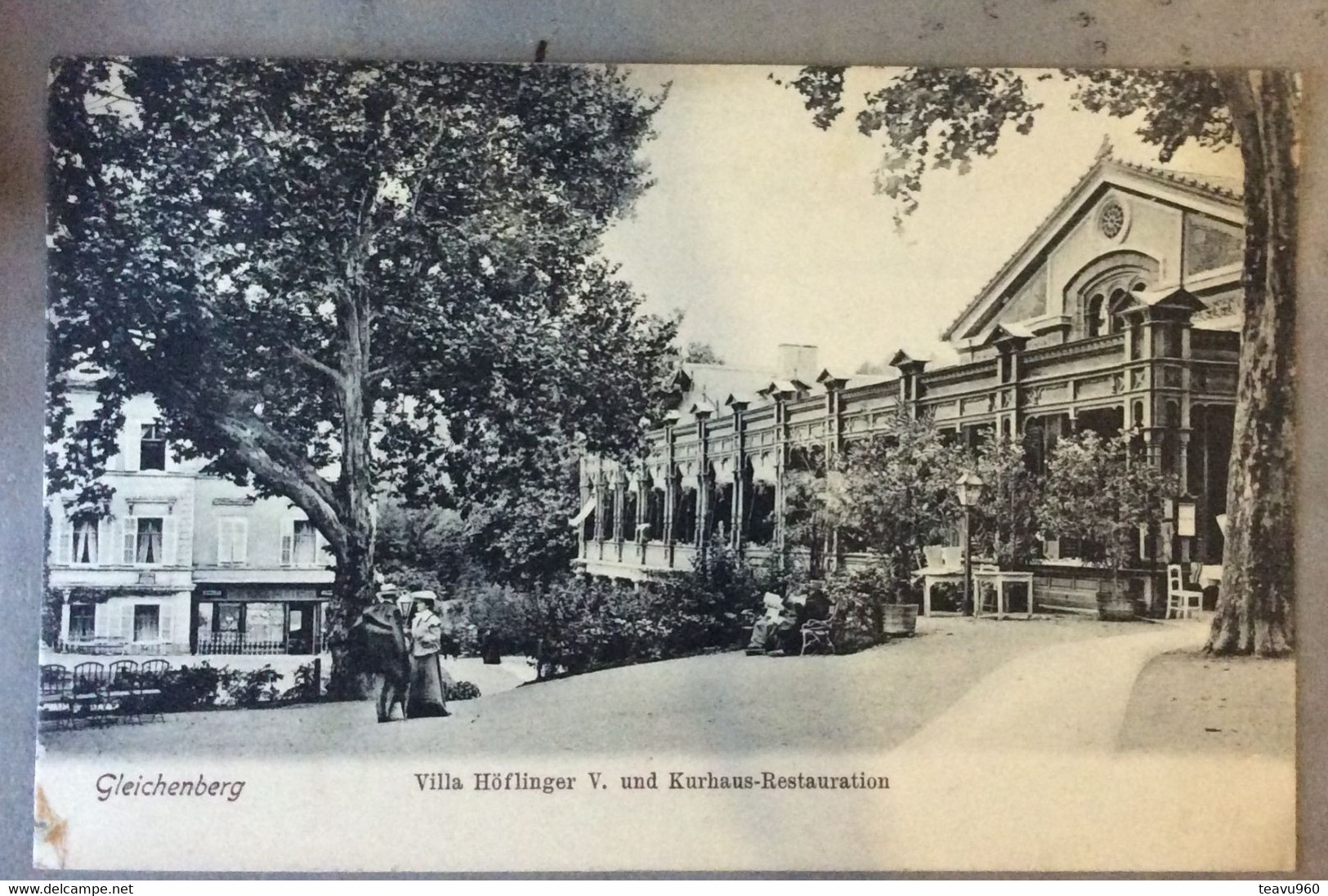 OLD POSTCARD AUSTRIA (Österreich) STYRIA STEIERMARK  GLEICHENBERG VILLA HOFLINGER V. UND KURHAUS - RESTAUration AK  1908 - Bad Gleichenberg