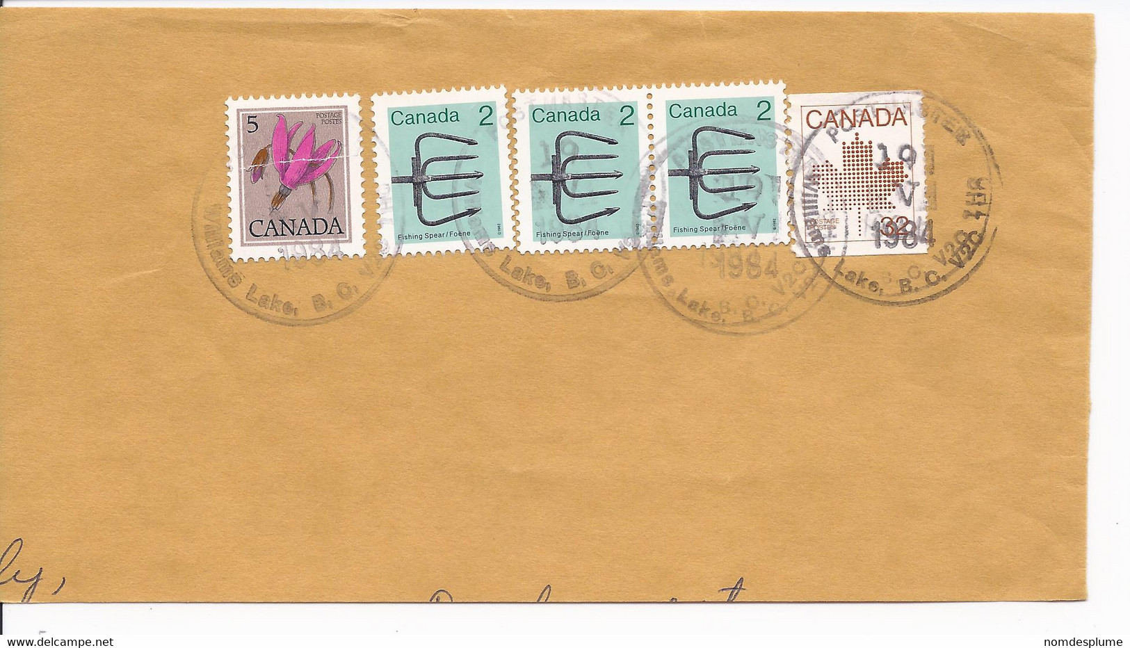 16451) Canada Cover Brief Lettre 1984 BC British Columbia Postmark Cancel On Piece - Covers & Documents