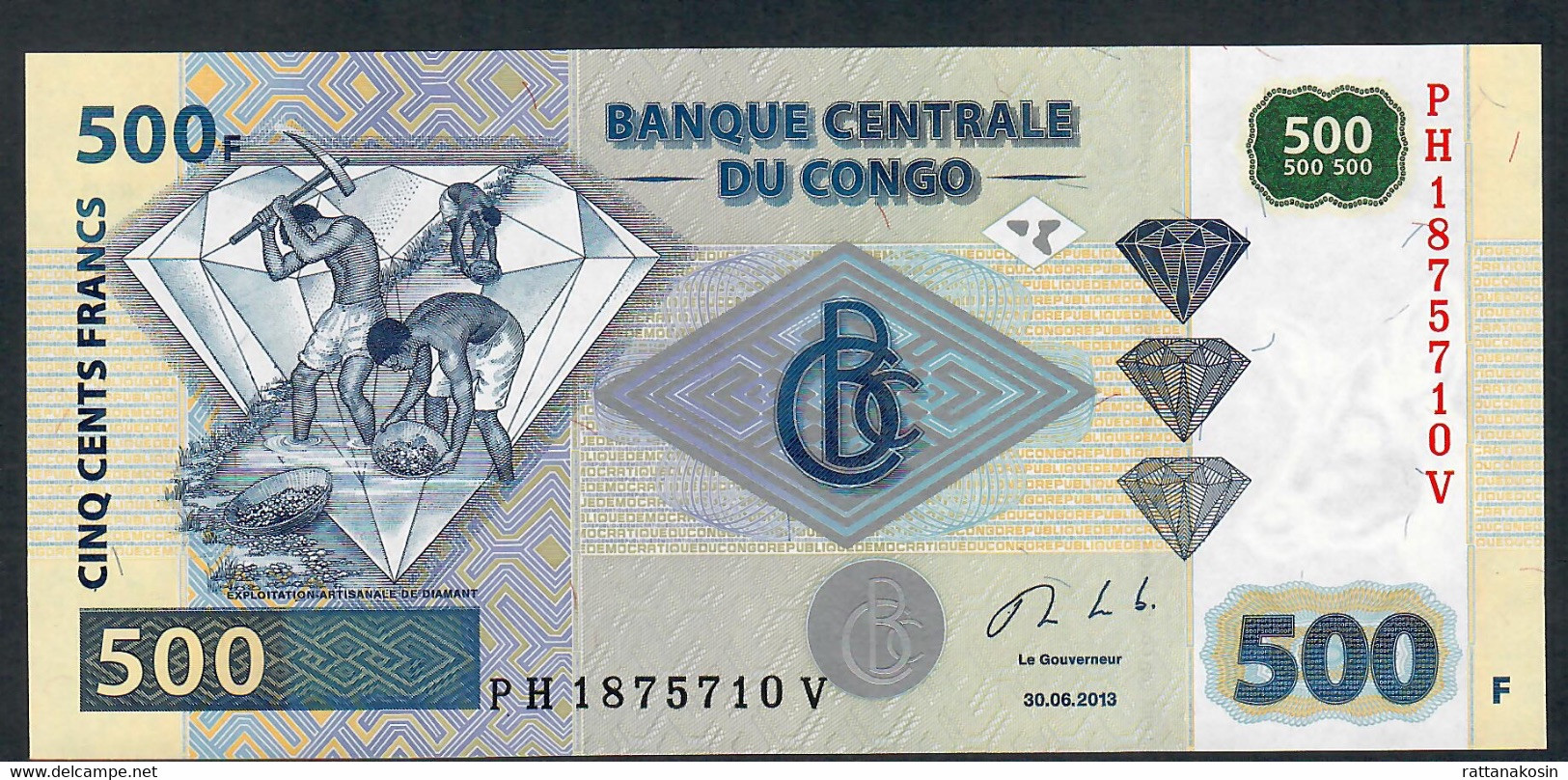 CONGO D.R. P96d 500 FRANCS 2013 Signature 2 Issued 2017  #PH/V UNC. - Demokratische Republik Kongo & Zaire