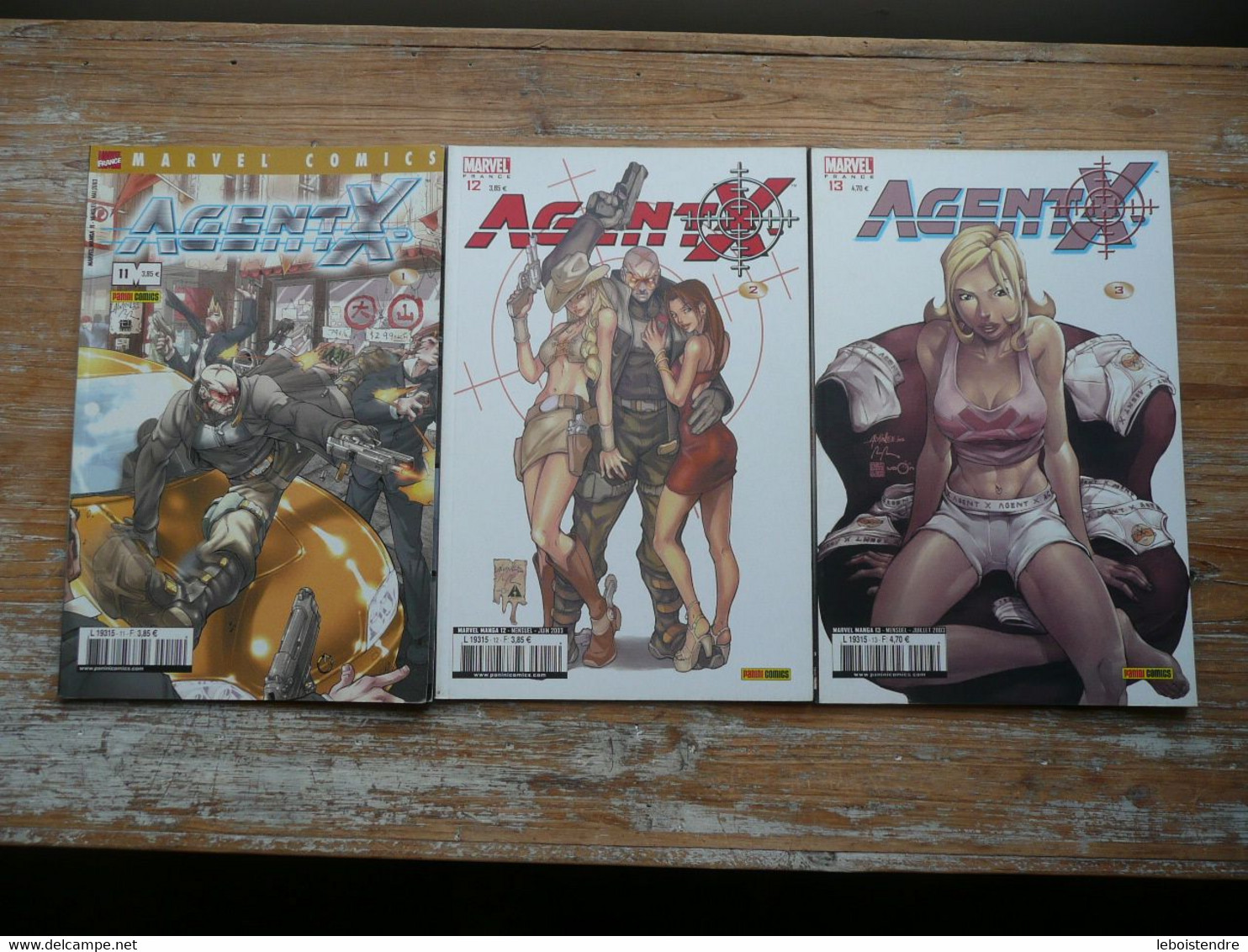 LOT 3 MARVEL MANGA N° 11 12 13 = AGENT X HISTOIRE COMPLETE DE MAI A JUILLET 2003 MARVEL COMICS PANINI - Marvel France