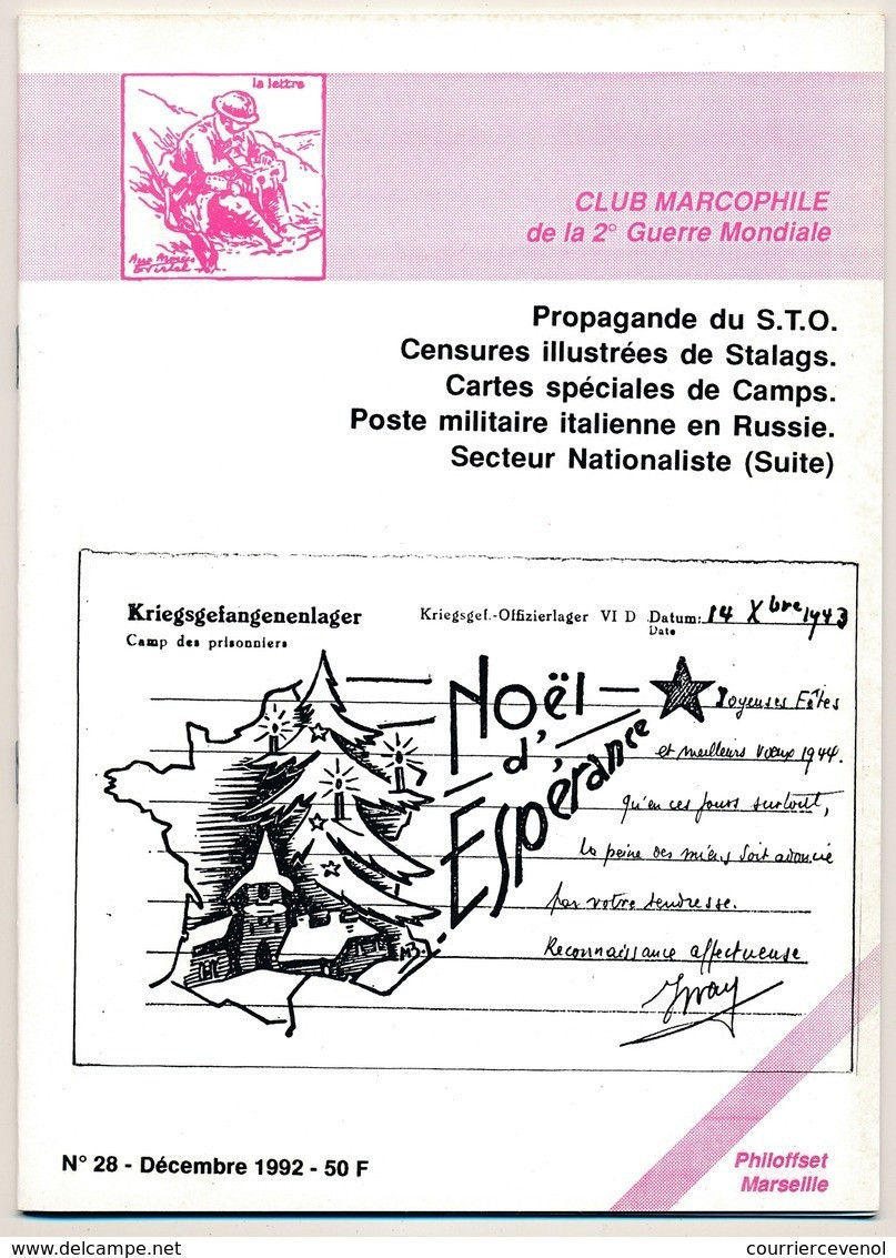 Club Marcophile De La Seconde Guerre Mondiale - Bulletin N° 28 - Décembre 1992 - Military Mail And Military History