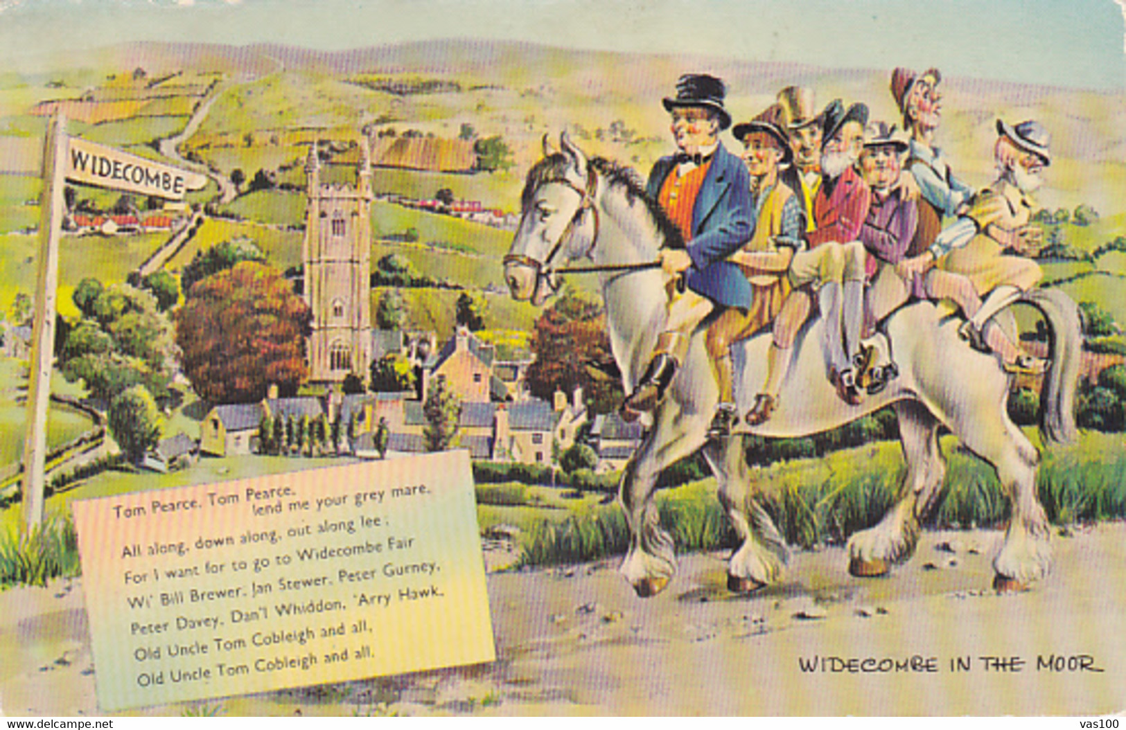 CPA WIDECOMBE IN THE MOOR- FAIR. PEOPLE ON A HORSE, SONG LYRICS - Dartmoor
