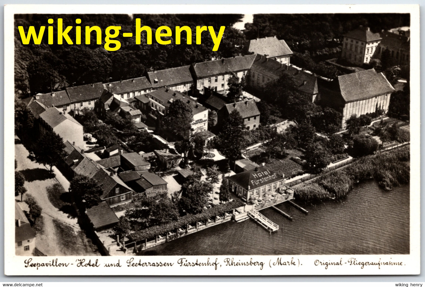 Rheinsberg - S/w Seepavillon Hotel Und Seeterrassen Fürstenhof 1   Original Fliegeraufnahme - Rheinsberg