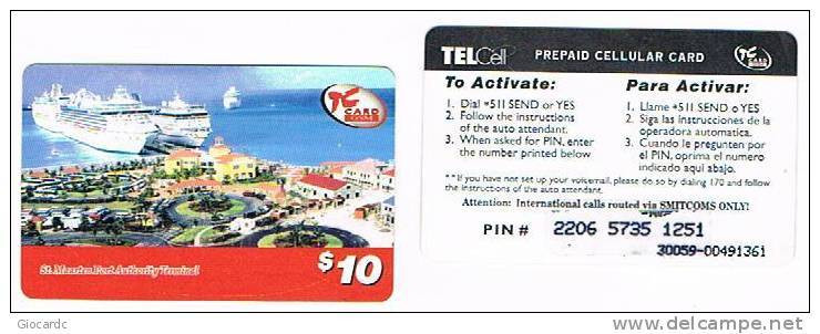 ST MAARTEN (ST. MARTIN) - TEL CELL  (GSM RECHARGE) - PORT AUTHORITY TERMINAL  - USED  -  RIF. 969 - Schiffe