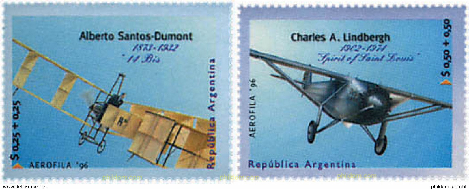 695703 MNH ARGENTINA 1996 AEROFILA 96. EXPOSICION IBEROAMERICANA DE AEROFILATELIA - Usati