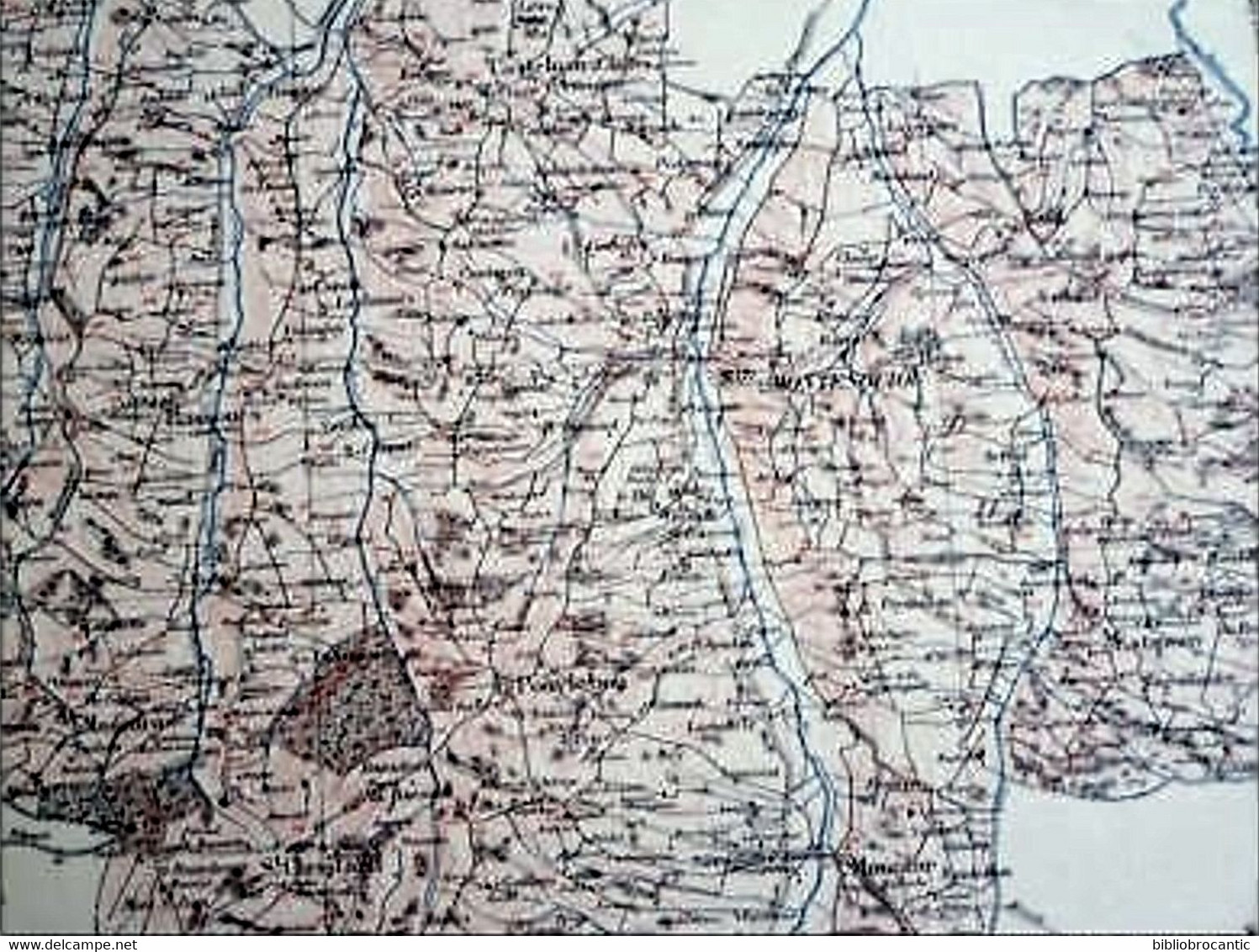 CARTE DU CANTON DE MONTESQUIOU + Cartouche De MONTESQUIOU (Gers) 1881 /ENTOILEE (64 X 90 Cm) - Mapas Geográficas