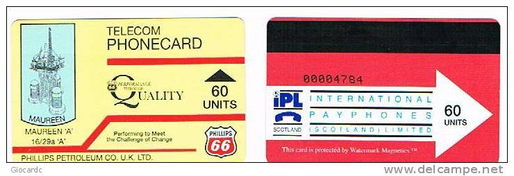 GRAN BRETAGNA (UNITED KINGDOM) - OIL RIGS   - IPL SCOTLAND: PHILLIPS PETROLEUM - MAUREEN (YELLOW) 60 UN.-USED-RIF.6979 - Erdöl