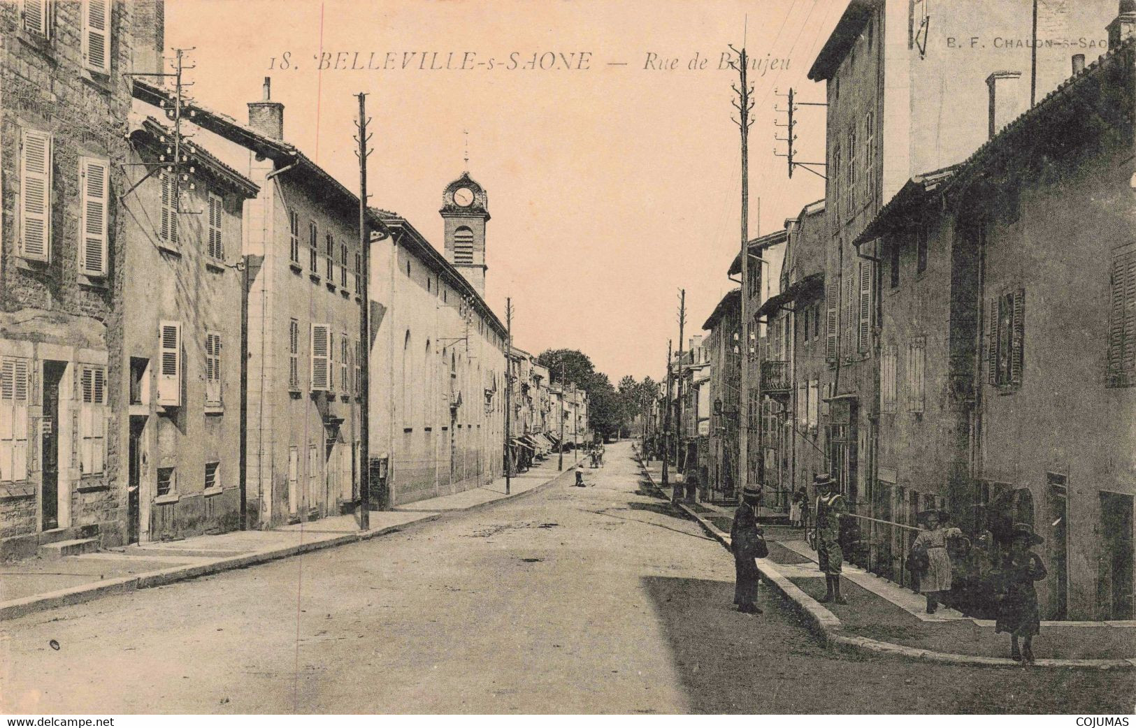 69 - BELLEVILLE S SAONE - S09820 - Rue De Beaujeu - Horloge - En L'état Décollée - L1 - Belleville Sur Saone