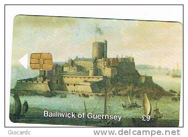 GUERNSEY  - GT CHIP -  CASTLE CORNET - PAINTING BY J. KNYFF 9 POUNDS   RIF.6758 (USED)  -  RIF. 4308 - Painting