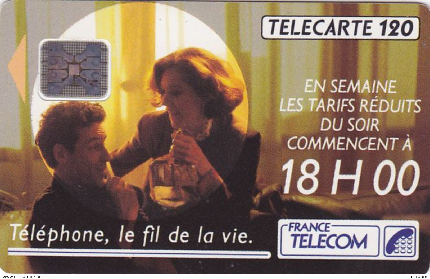 Telecarte Variété - F 208 - Telephone , Le Fil De La Vie ( Grand 1 Sur Petit 1 ) - Variëteiten