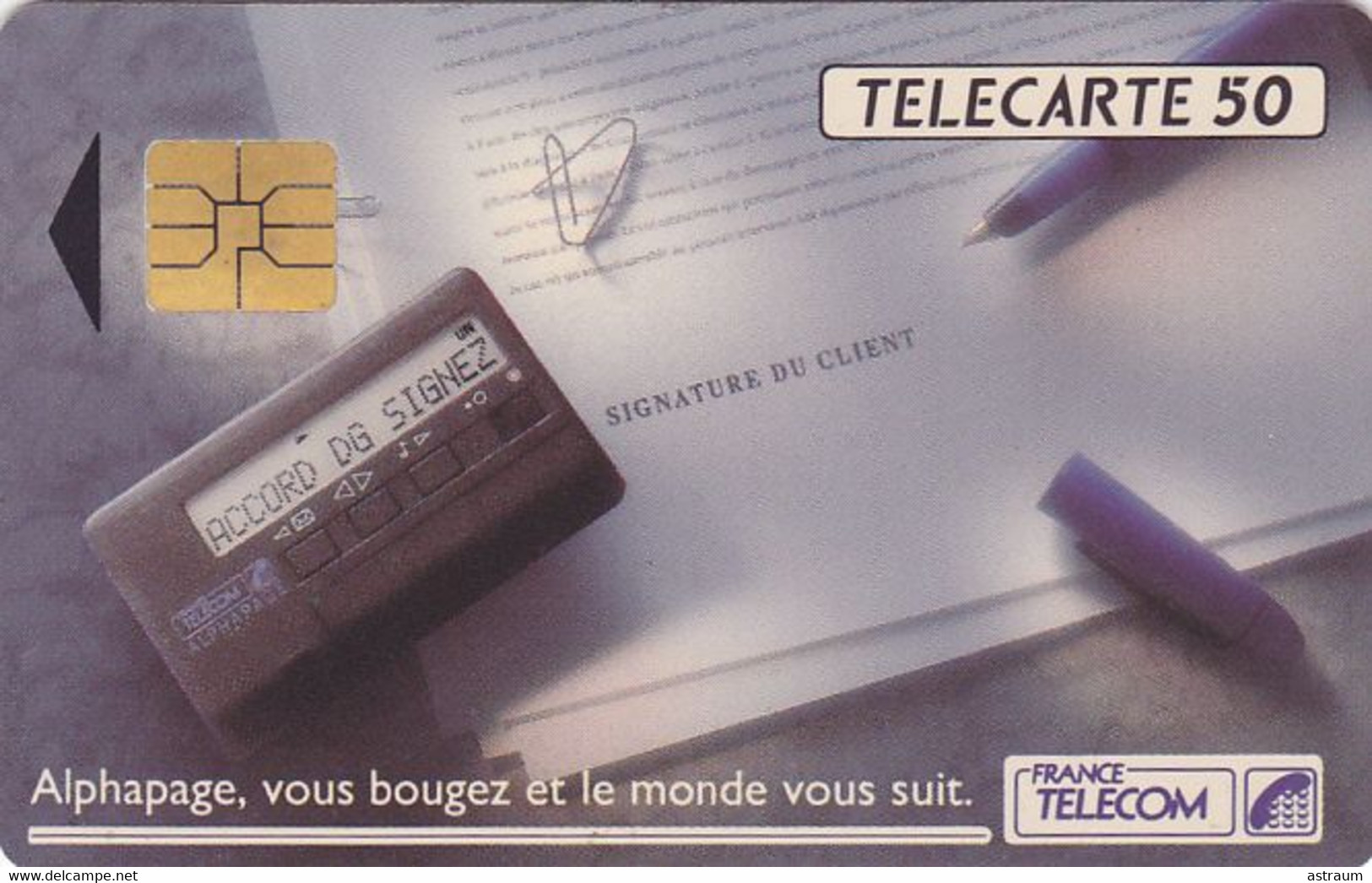 Telecarte Variété - F 255 - Alphapage , France Telecom ( N° Ondulé ) - Variétés
