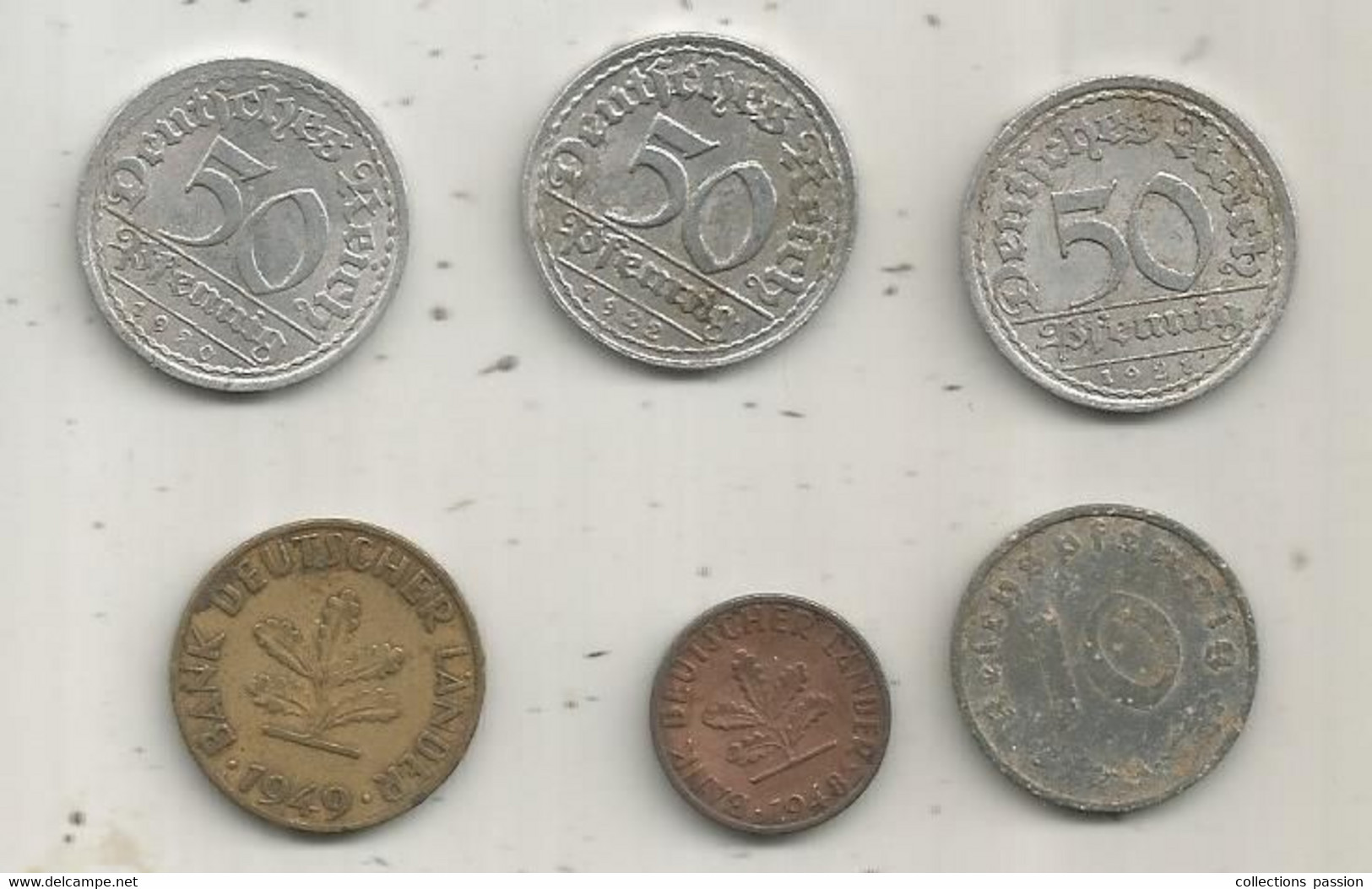 Monnaie, ALLEMAGNE, 1920-1949, LOT DE 6 MONNAIES - Mezclas - Monedas