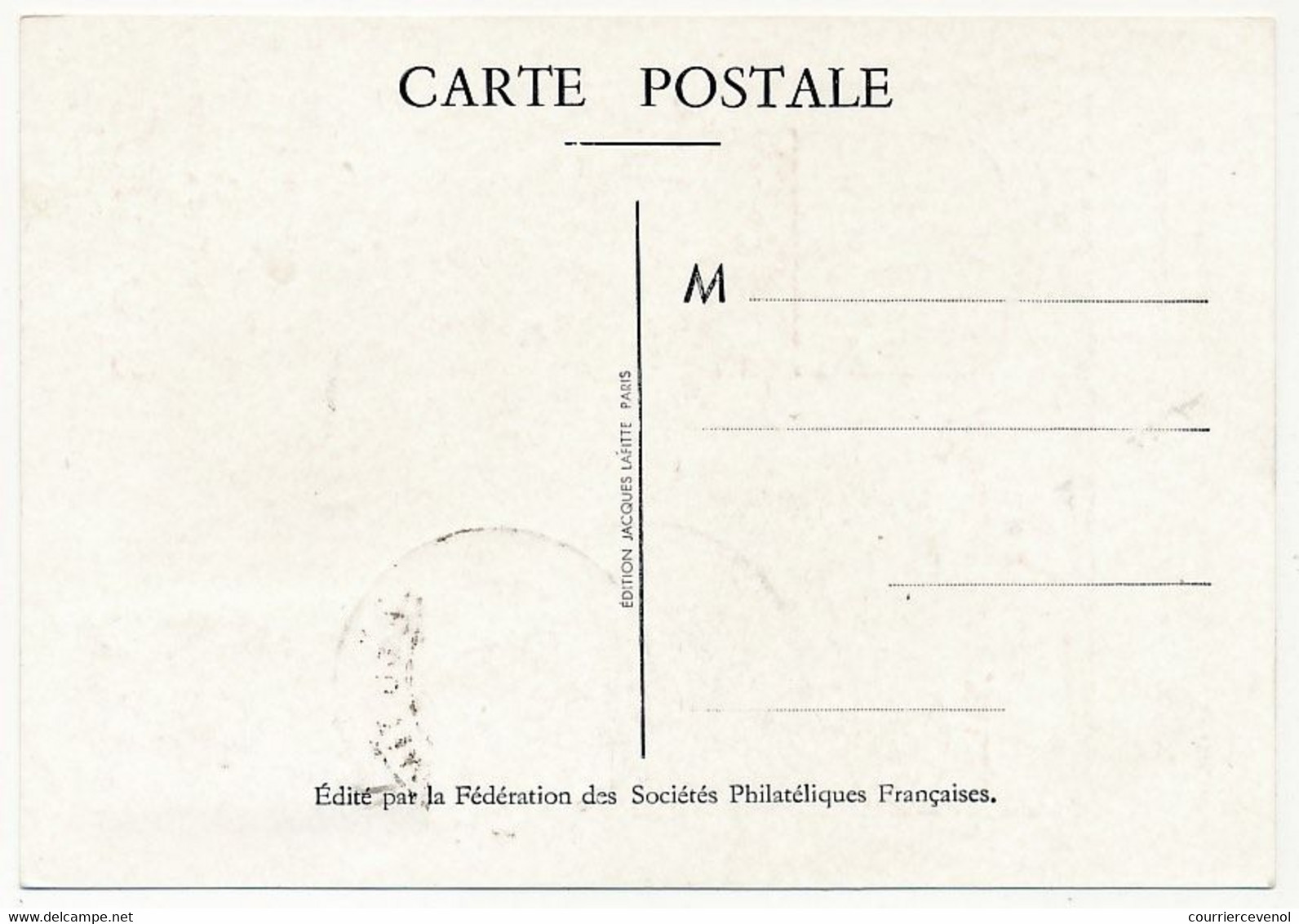 ALGERIE - Carte Fédérale - Journée Du Timbre 1947 LOUVOIS - Sidi-Bel-Abbès - 13 Mars 1947 - Maximumkarten