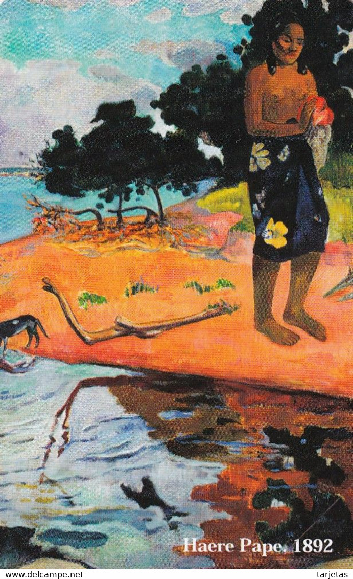 TARJETA DE ITALIA DE UNA PINTURA DE GAUGUIN - HAERE PAPE DE TIRADA 25000 (NUEVA-MINT) - Publiques Thématiques