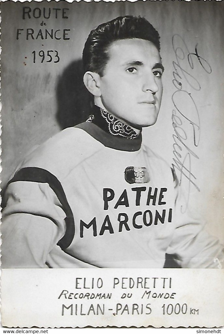 PATINAGE - Photo Dédicacée ( Originale ) - ELIO PEDRETTI - Recordman Du Monde MILAN PARIS 1000 Km - Figure Skating