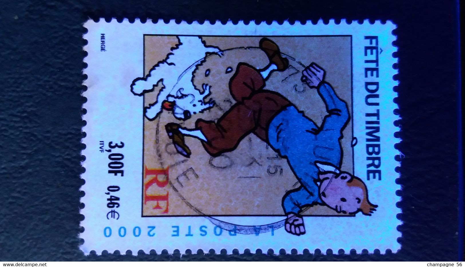 FRANCE 2000 N° 3303a 13 1/2 X 13  OBLITERE 25.31.2000 / COULEUR NUANCE ET DEPLACER / LAMPE U.V. / SCANNE 3 PAS A VENDRE - Oblitérés