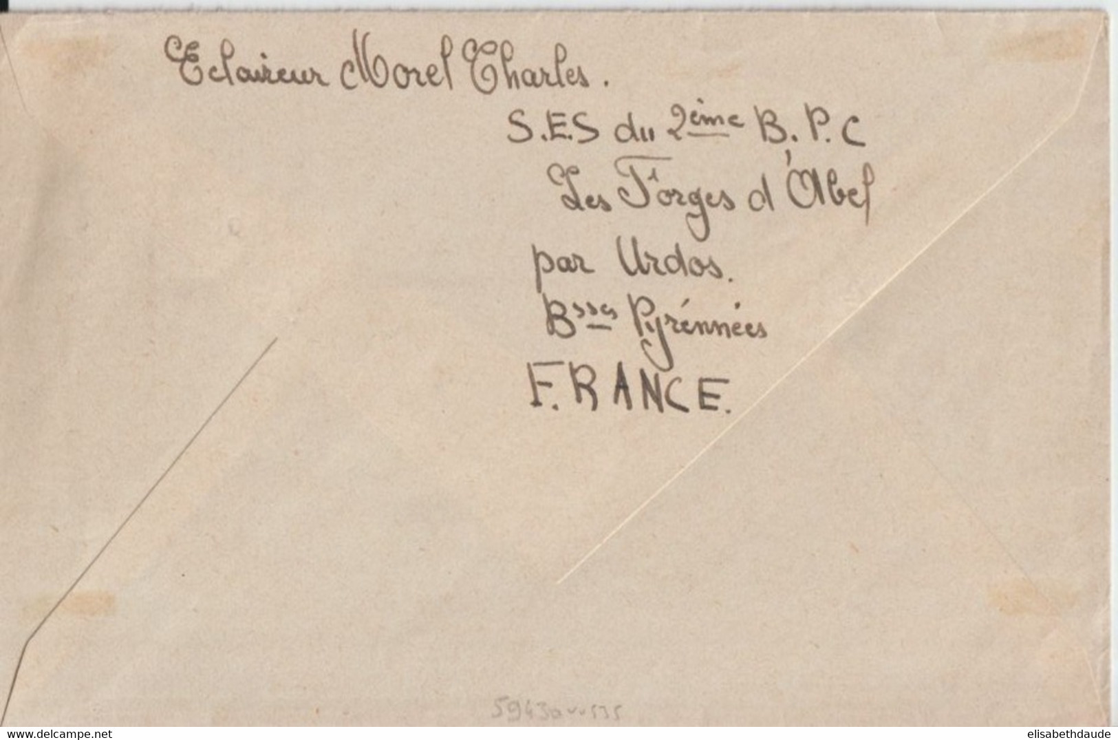 1948 - TARIF SPECIAL DESTINATION CANADA ! GANDON 721A Sur ENV. De URDOS (BASSES PYRENEES) ! => MONTREAL ! - Postal Rates