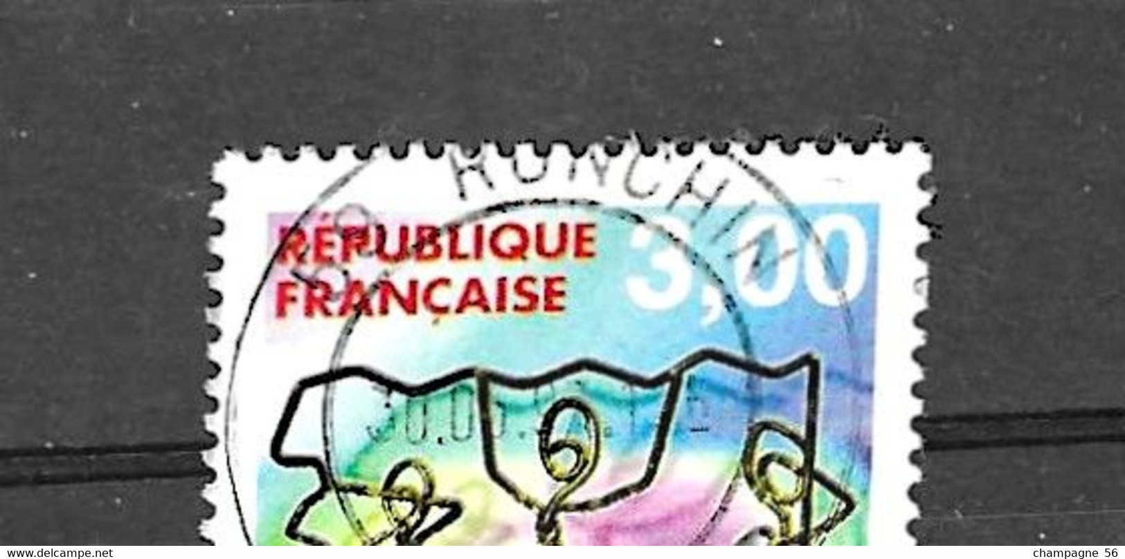 VARIETES FRANCE 1997  N° 3043 OBLITERE 30.6.97 CONTOUR DECALER BLANC / LAMPE U.V. / SCANNE 4 PAS A VENDRE - Usati