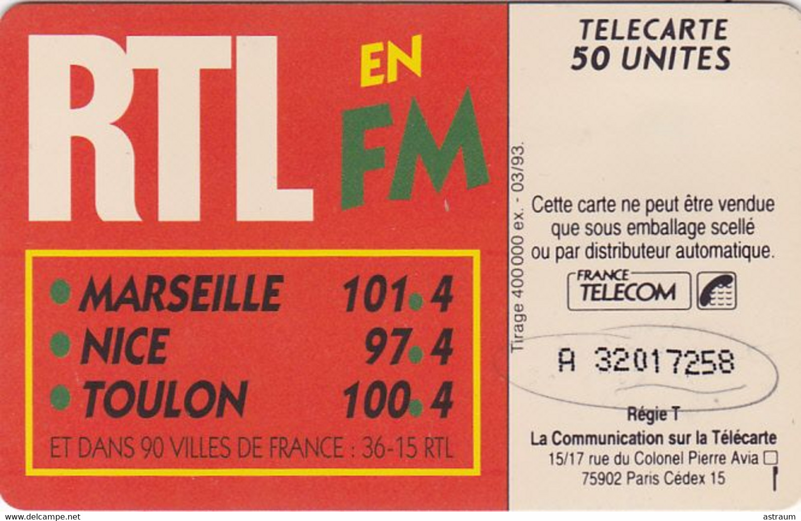 Telecarte Variété - F 335 - Philips Open / RTL  -  (  N° Ondulé ) - Variedades