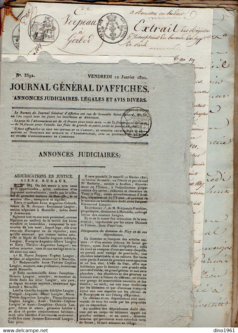 VP21.655 - NOISY LE SEC - Acte de 1820 - Vente d'une Maison sise à PARIS par Mr VERPEAU de ROMAINVILLE à Mr GERBOD