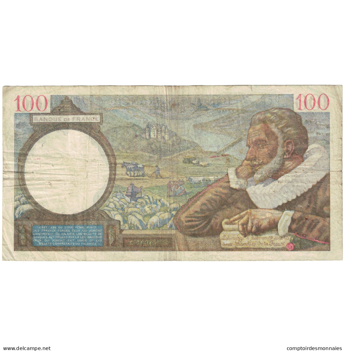 France, 100 Francs, 1939, Q.15094, TB, Fayette:26.38, KM:94 - 100 F 1939-1942 ''Sully''