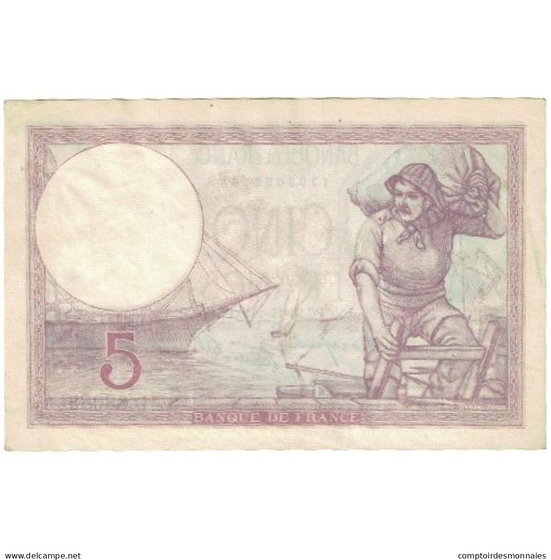 France, 5 Francs, D.68083, TTB, Fayette:4.18, KM:83 - 5 F 1917-1940 ''Violet''