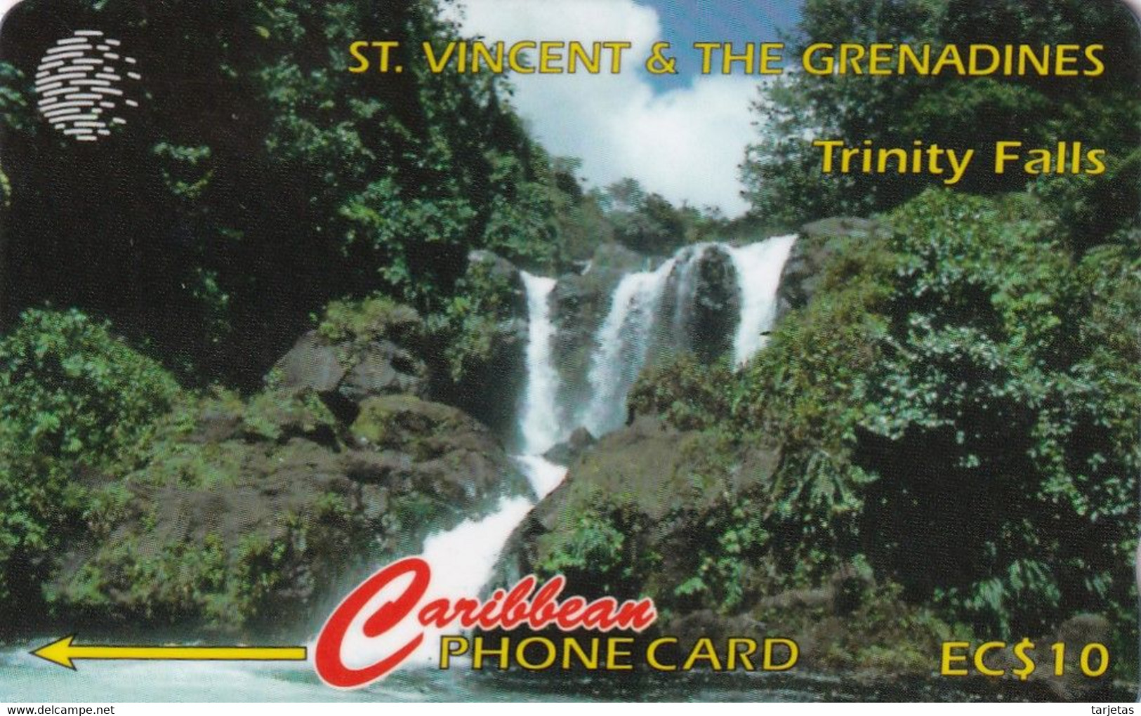 TARJETA DE ST. VINCENT & GRENADINES DE TRINITY FALLS  (13CSVA) CASCADA - CATARATA - San Vicente Y Las Granadinas