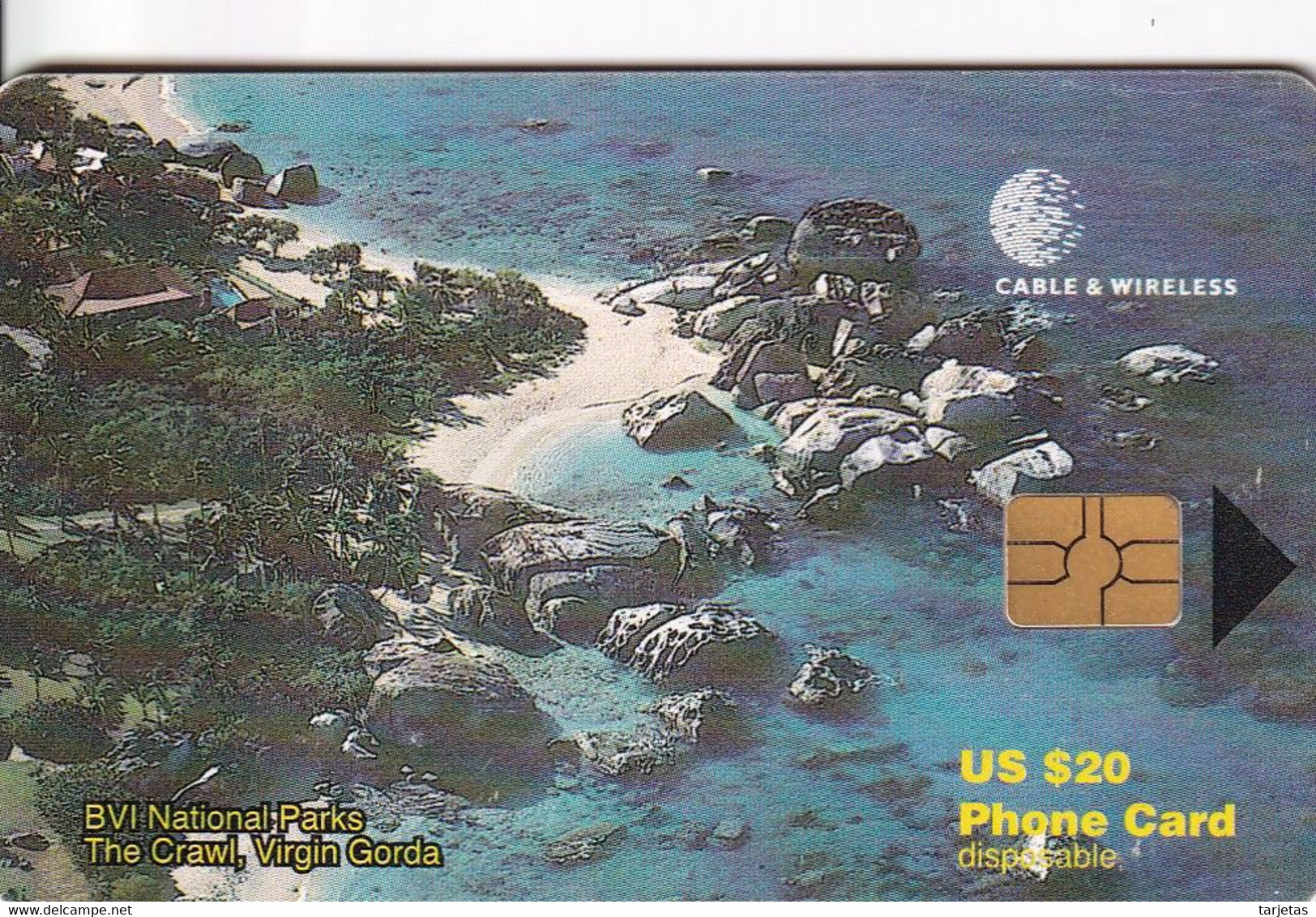 TARJETA DE BRITISH VIRGIN ISLANDS DE THE CRAWL, VIRGIN GORDA - Islas Virgenes