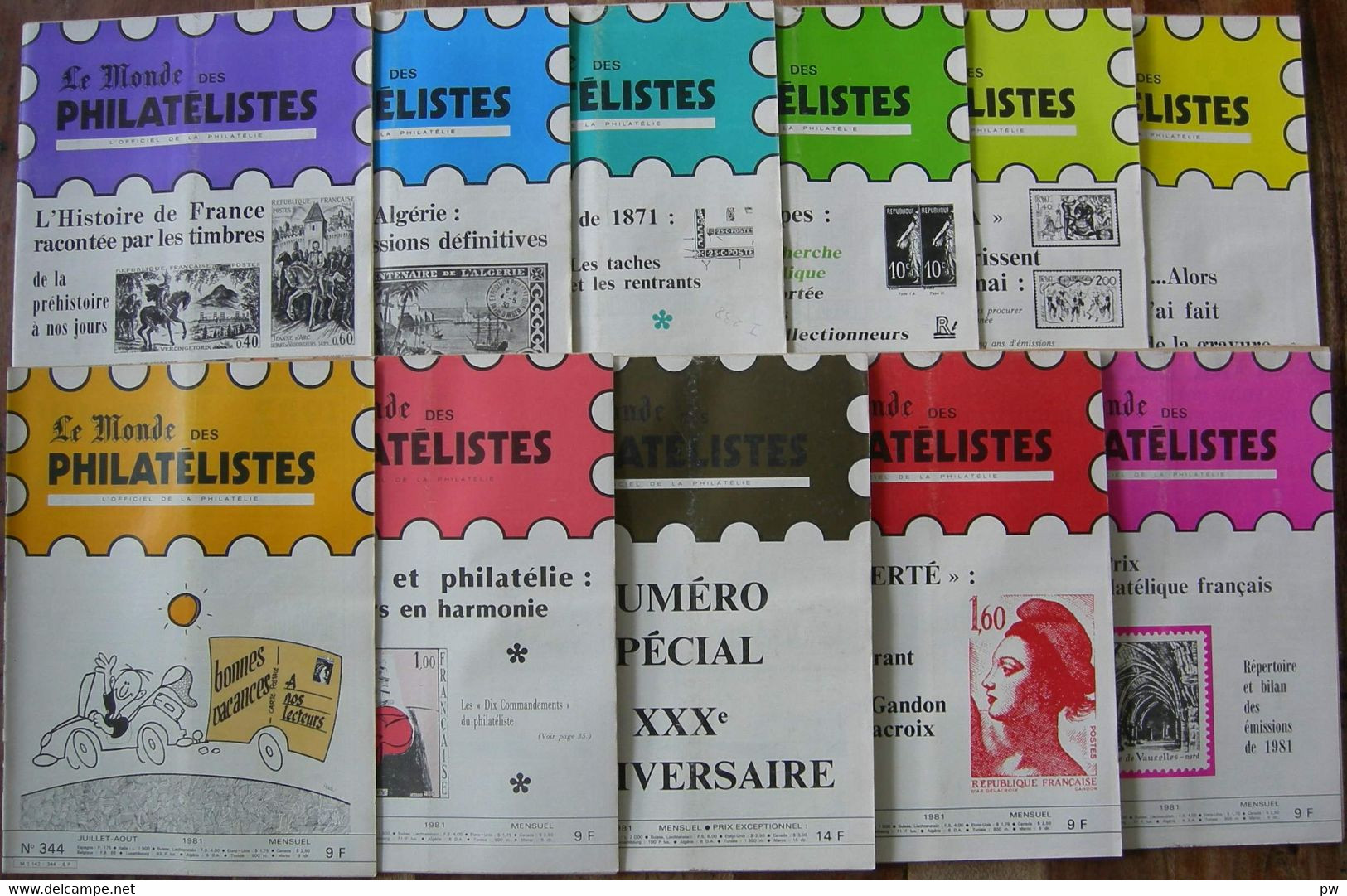 REVUE LE MONDE DES PHILATELISTES Année 1981 Complète (n° 338 à 348). - Französisch (ab 1941)