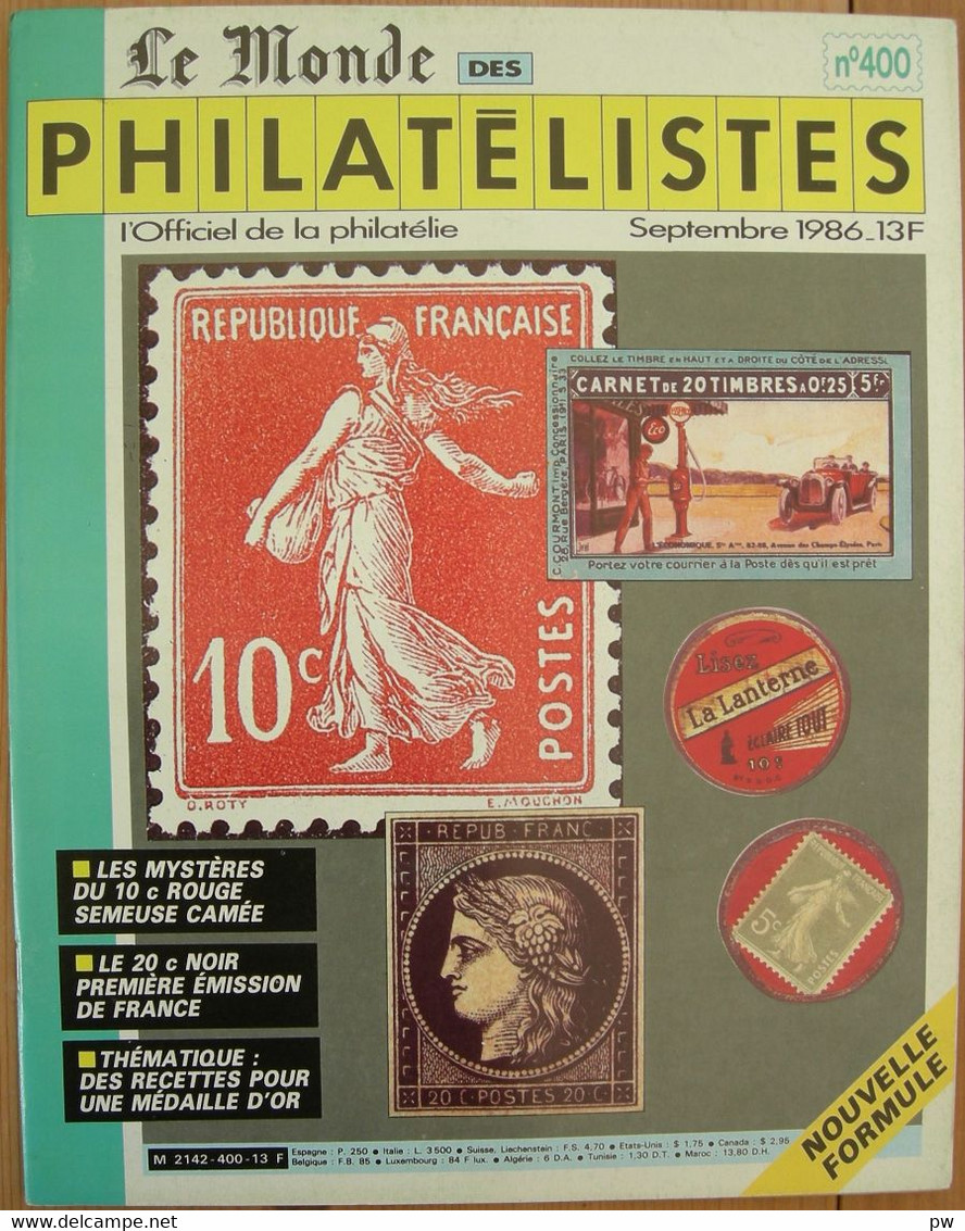 REVUE LE MONDE DES PHILATELISTES Année 1986 (n° 400). - Francés (desde 1941)