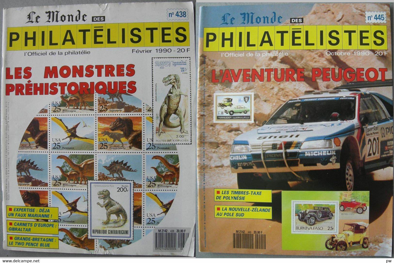 REVUE LE MONDE DES PHILATELISTES Année 1990 (n° 438 Et 445). - Französisch (ab 1941)