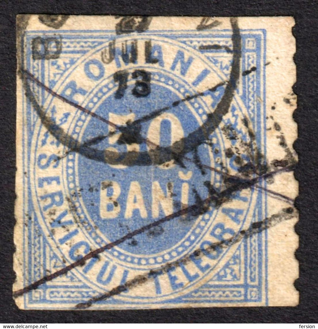 Romania 1871 Serviciul Telegrafic Telegraph Telegram TAX Stamp 50 Bani - Telégrafos