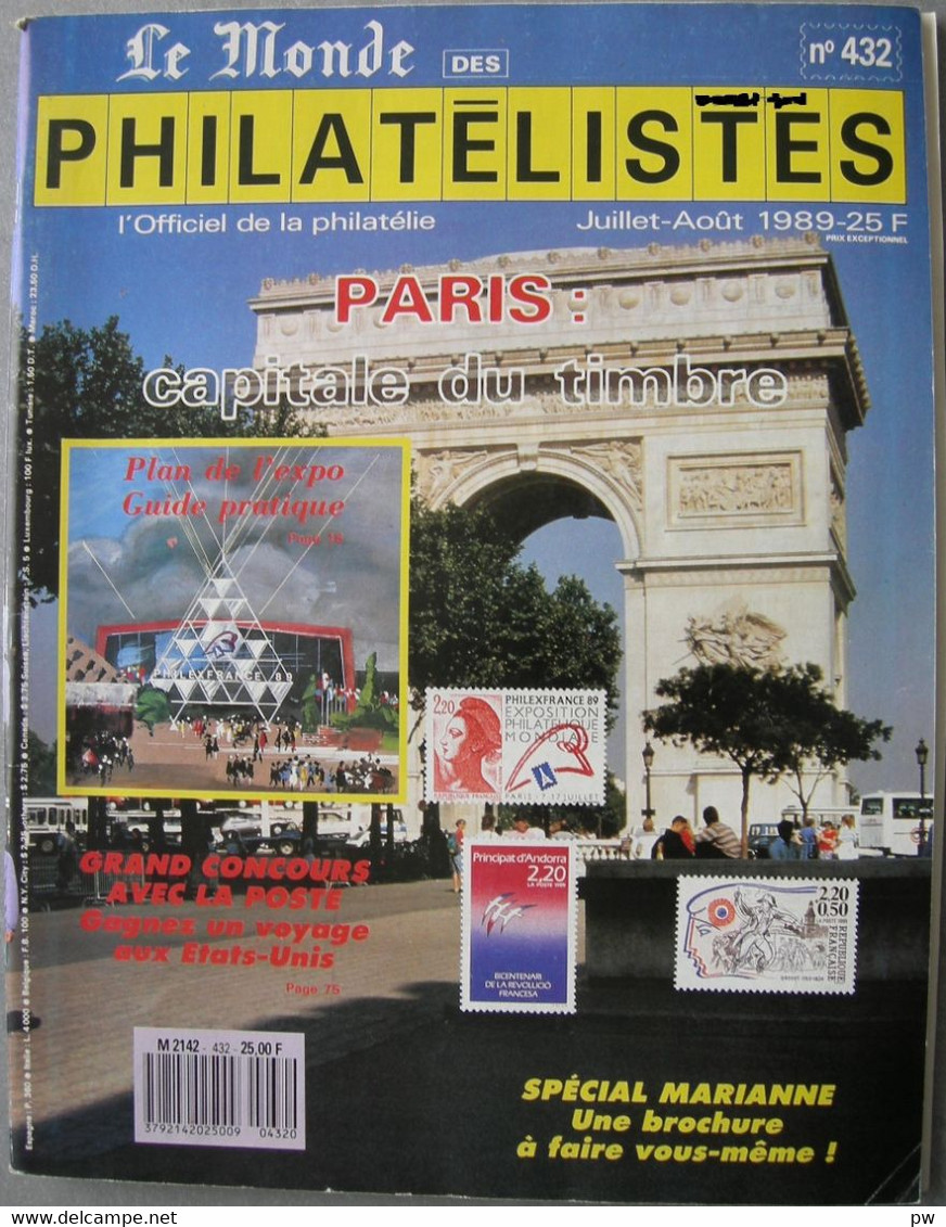 REVUE LE MONDE DES PHILATELISTES N° 432 De Juillet-Août 1989 - Französisch (ab 1941)