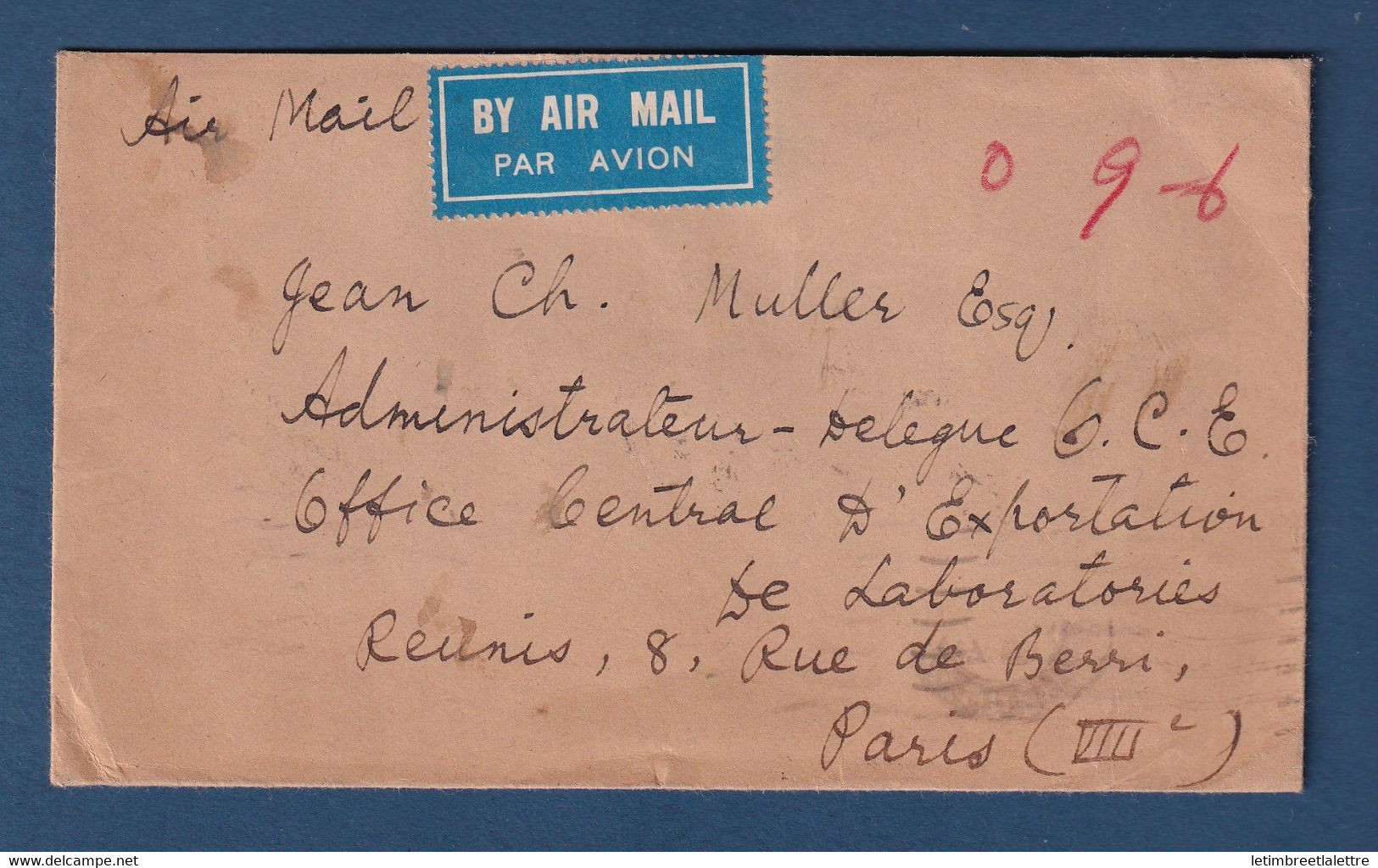 ⭐ Inde - Par Avion - De Bombay Avec Bel Affranchissement Pour Paris 1938 ⭐ - 1936-47  George VI