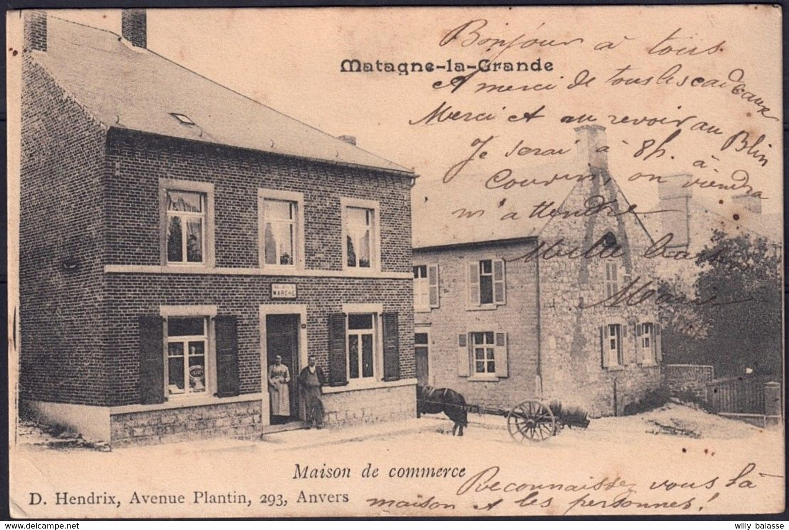 +++ CPA - MATAGNE LA GRANDE - Maison De Commerce - Cachet Relais 1905   // - Doische