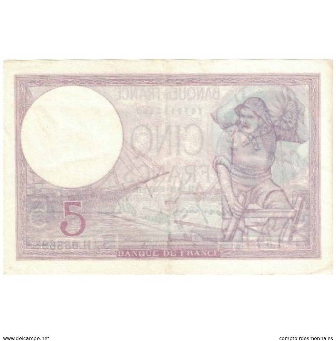 France, 5 Francs, Violet, 1939, H.65568, TTB+, Fayette:4.14, KM:72d - 5 F 1917-1940 ''Violet''