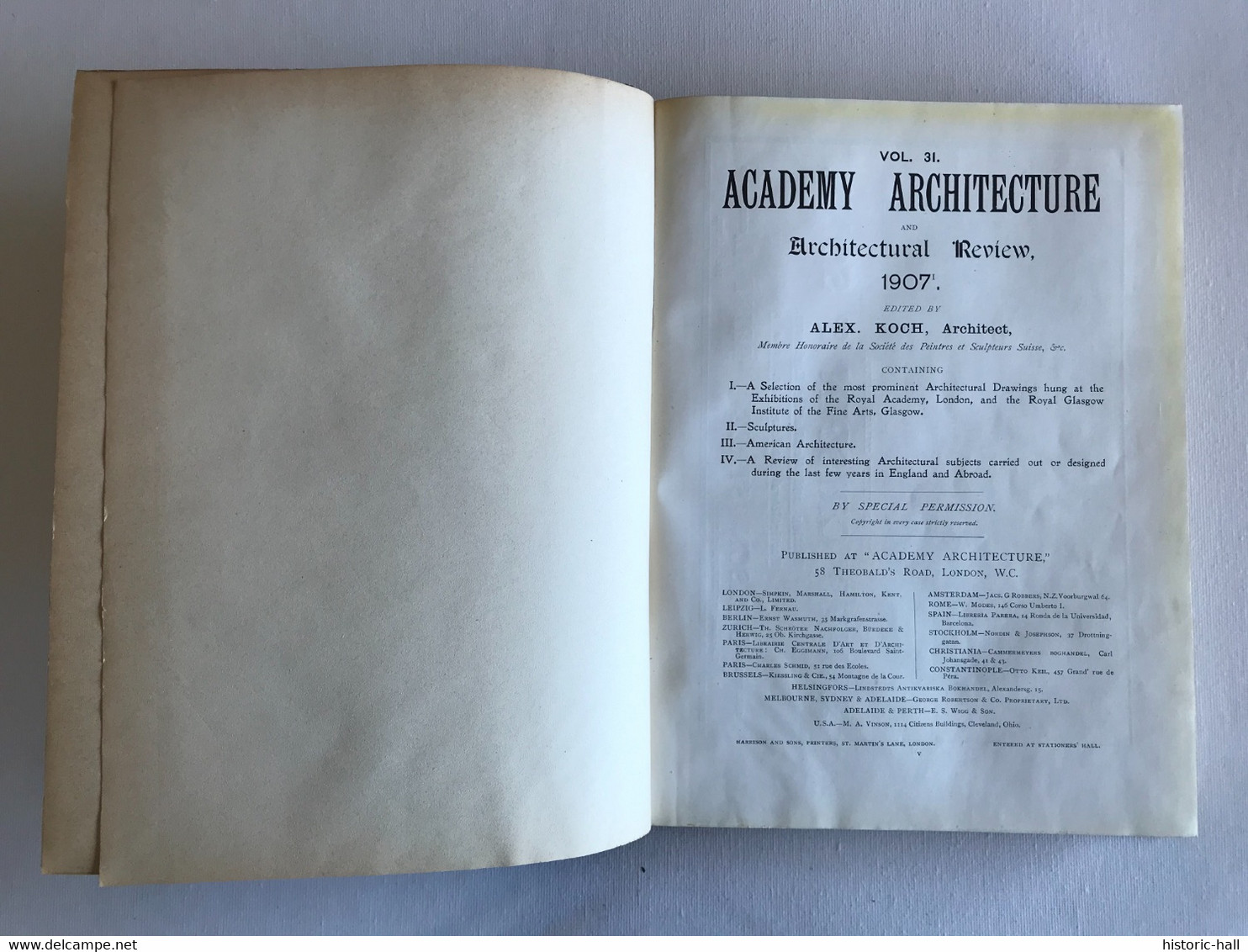 ACADEMY ARCHITECTURE & Architectural Review - Vol 31 & 32 - 1907 - Alexander KOCH - Architettura