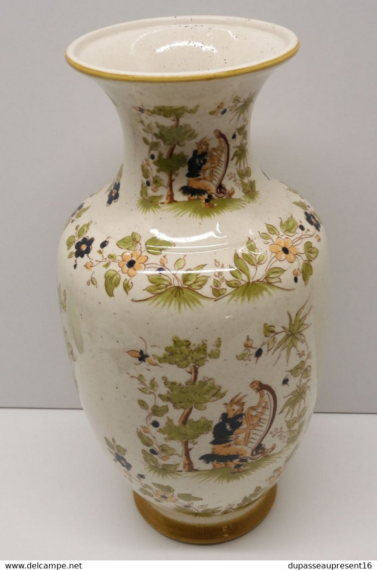 *GRAND VASE CERAMIQUE VIEUX MOUSTIERS REPRO XVIIIe COLLECTION DECO BOUQUETS   E - Moustiers (FRA)