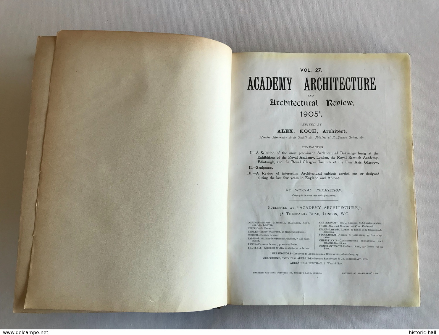 ACADEMY ARCHITECTURE & Architectural Review - Vol 27 & 28 - 1905 - Alexander KOCH - Architettura