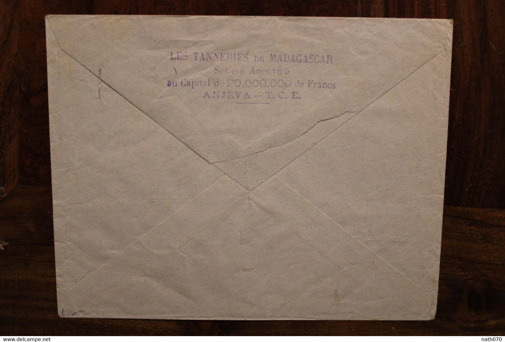 1951 Les Tanneries De Madagascar Toulouse France Cover Taxe 72f ( 50f + 20f + 1f X2) - Cartas & Documentos