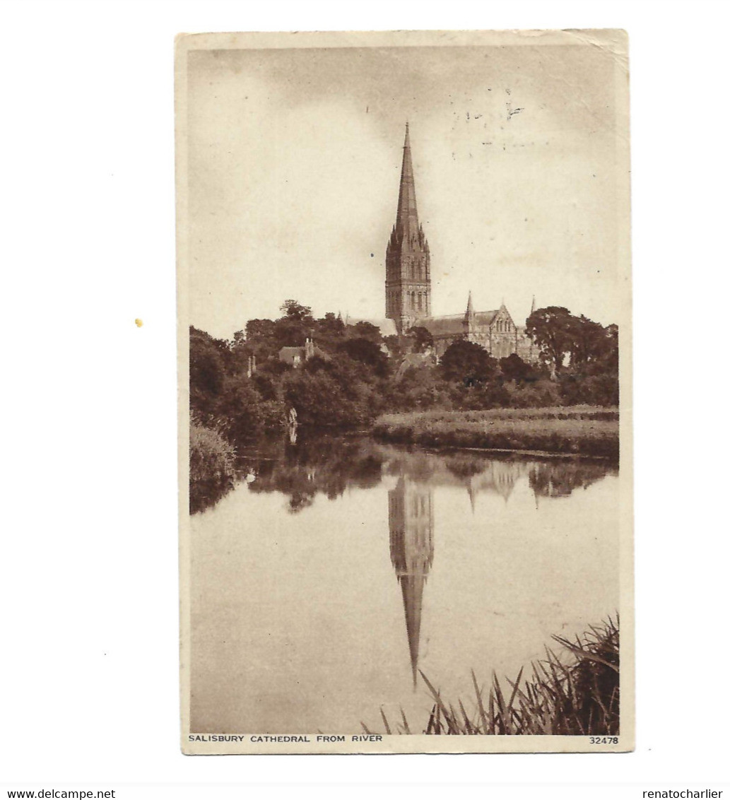 Salisbury Cathedral From River.Expédié à Montmorency (France) - Salisbury