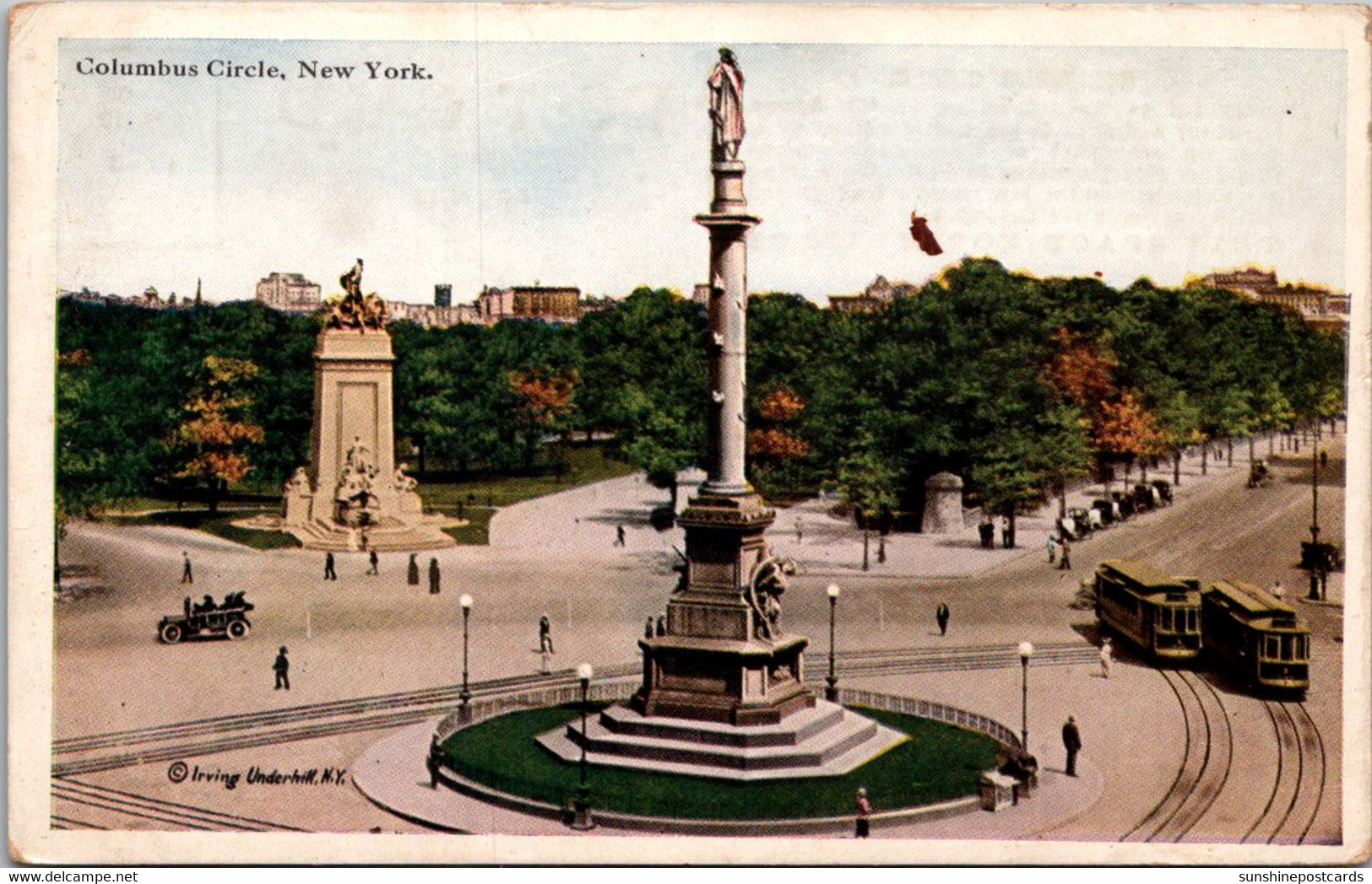 New York City Trolleys On Columbus Circle - Places & Squares