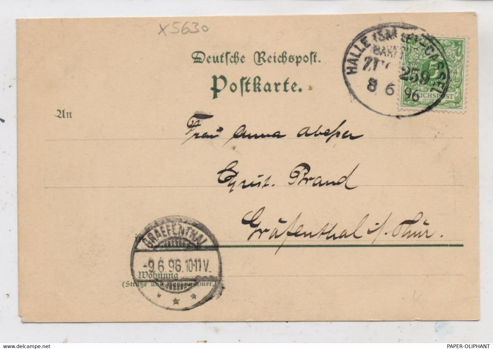 0-5630 HEILIGENSTADT / Eichsfeld, Gruss Vom Iberg, 1896, Bahnpost Halle - Cassel - Heiligenstadt